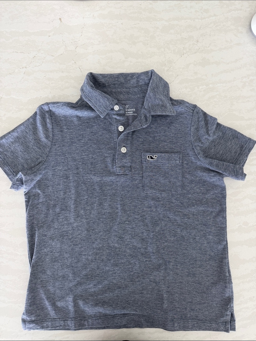 Vineyard Vines Boys' Heather Navy Polo Shirt